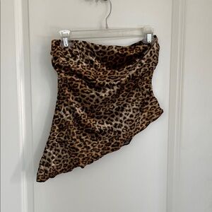 Leopard Print Asymmetrical Top